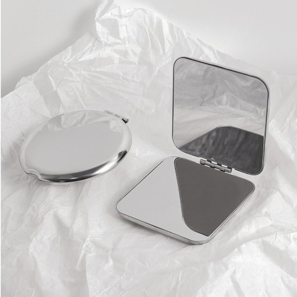 Double-Sided Stainless Steel Mirror Mini Beauty Mirror Foldable Makeup Mirror Travel
