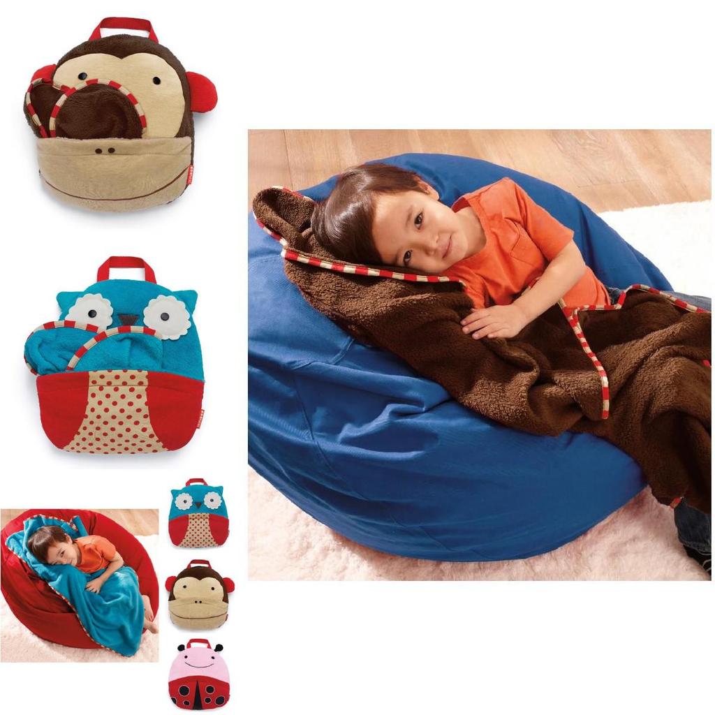 Kinderdecke aus Korallenfleece mit Cartoon-Design für Nickerchen und Reisekomfort