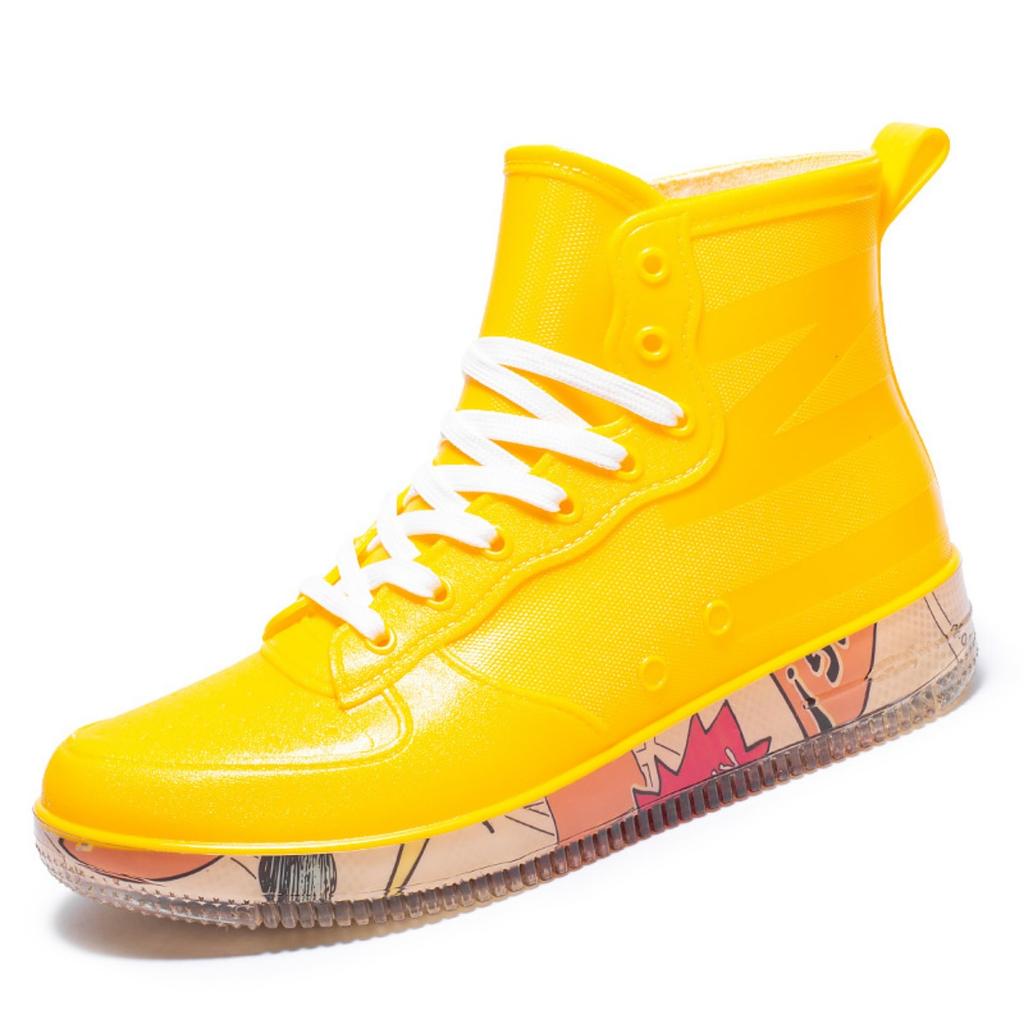 Fashion Graffiti Rain Shoes Men's and Women's Short Tube Outer Wear Adult Rain Boots Non-slip Waterproof Boots Rubber Shoes