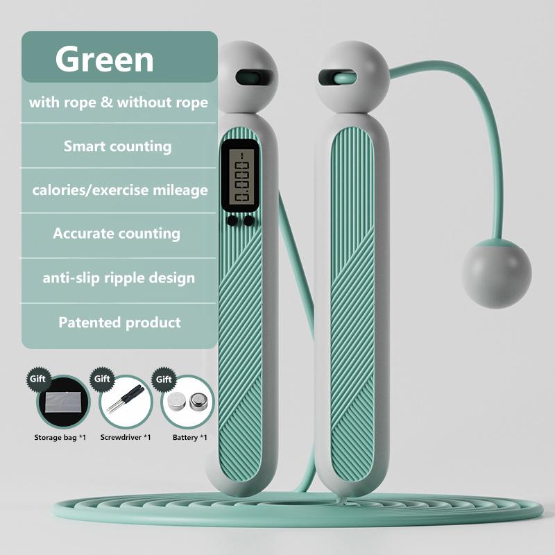 New Jump Rope Ropeless Ball Electronic Counting Jumping Rope Exercise Skipping Rope for Home Gym Workout Fitness Equipment