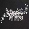 New Pearl Bridal Headdress Rhinestone Elegant Flower Insert Comb Head Jewelry Women