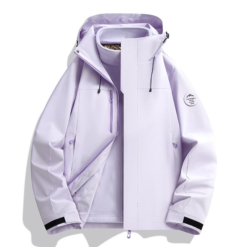 Unisex Windproof Winter Jacket: Warm, Fleece-Lined, 3-in-1 Outdoor Workwear Suit