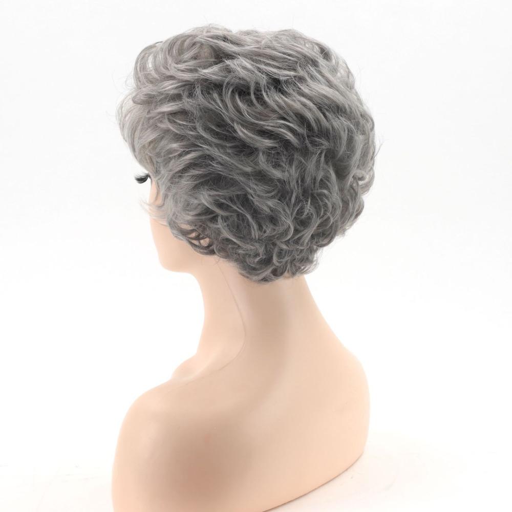 Ladies' Silver White Gradient Short Curly Hair Fashionable Headband