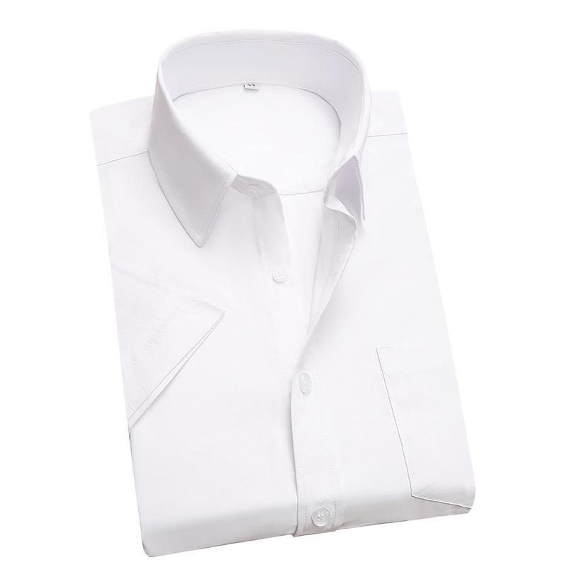 Men's Versatile White Shirt - Long/Short Sleeve, Non-Iron, Striped, Casual To Formal Wear