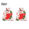 Christmas Eve Gift Wraps 2Pcs Drawstring Bags, Xmas Tree Reindeer Printed Candy Treat Family Party Holders Pouches, Reusable Fabric Holiday