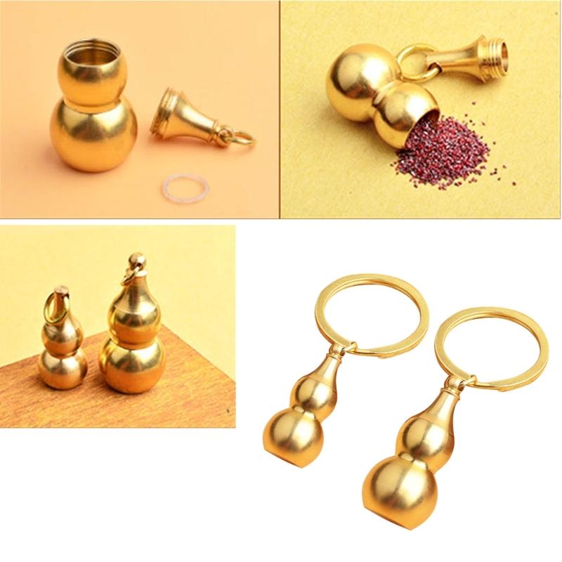 Portable Waterproof Metal Capsules Box Mini Medicine Holder Keychain Brass PillBox Pendant Pill Boxes Mini Pill Holde