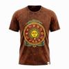 Nomad Sari Stonewashed Cotton T-Shirt - Sun & Zodiac - Brown - Medium