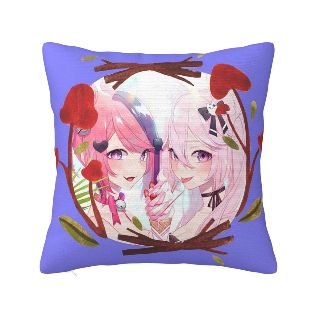 Vshojo Ironmouse Anime Cute Vtuber Square Pillowcase Cushion Cover Pillow Case Throw Pillow Cover for Home Sofa Living Room