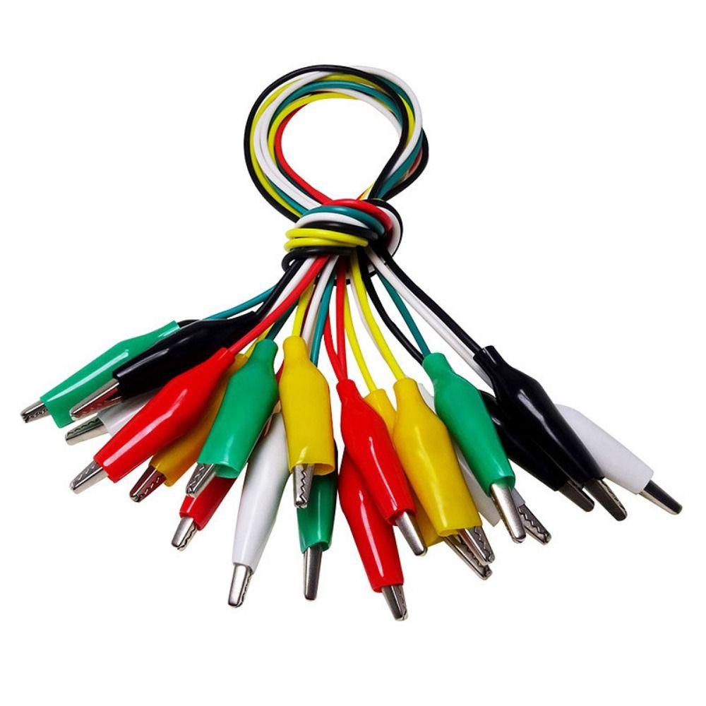 10Pcs Double-ended Alligator Clips Insulated Mixed Colors Test Leads Alligator Clip Welding Stamping Crocodile Clips