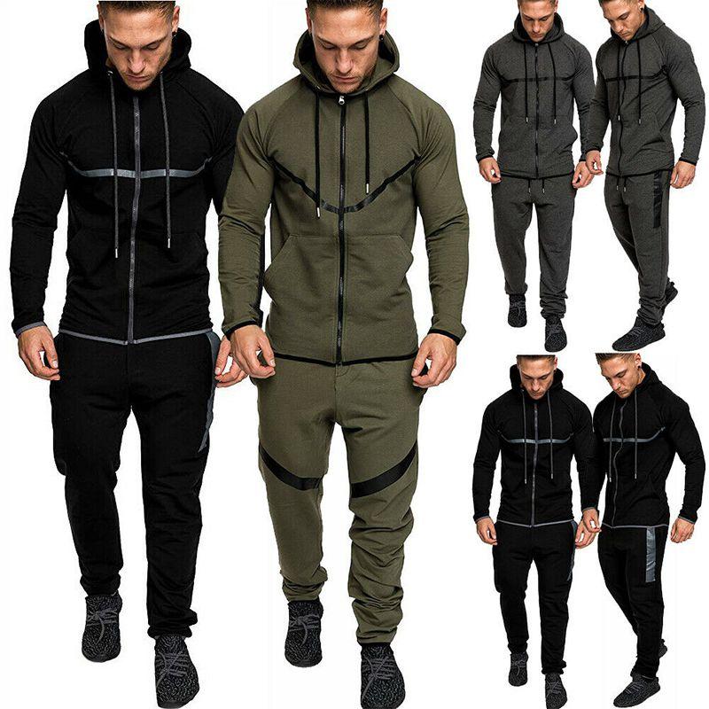 Stylish Men Tracksuit With Hooded Design And Adjustable Waistline For Comfort