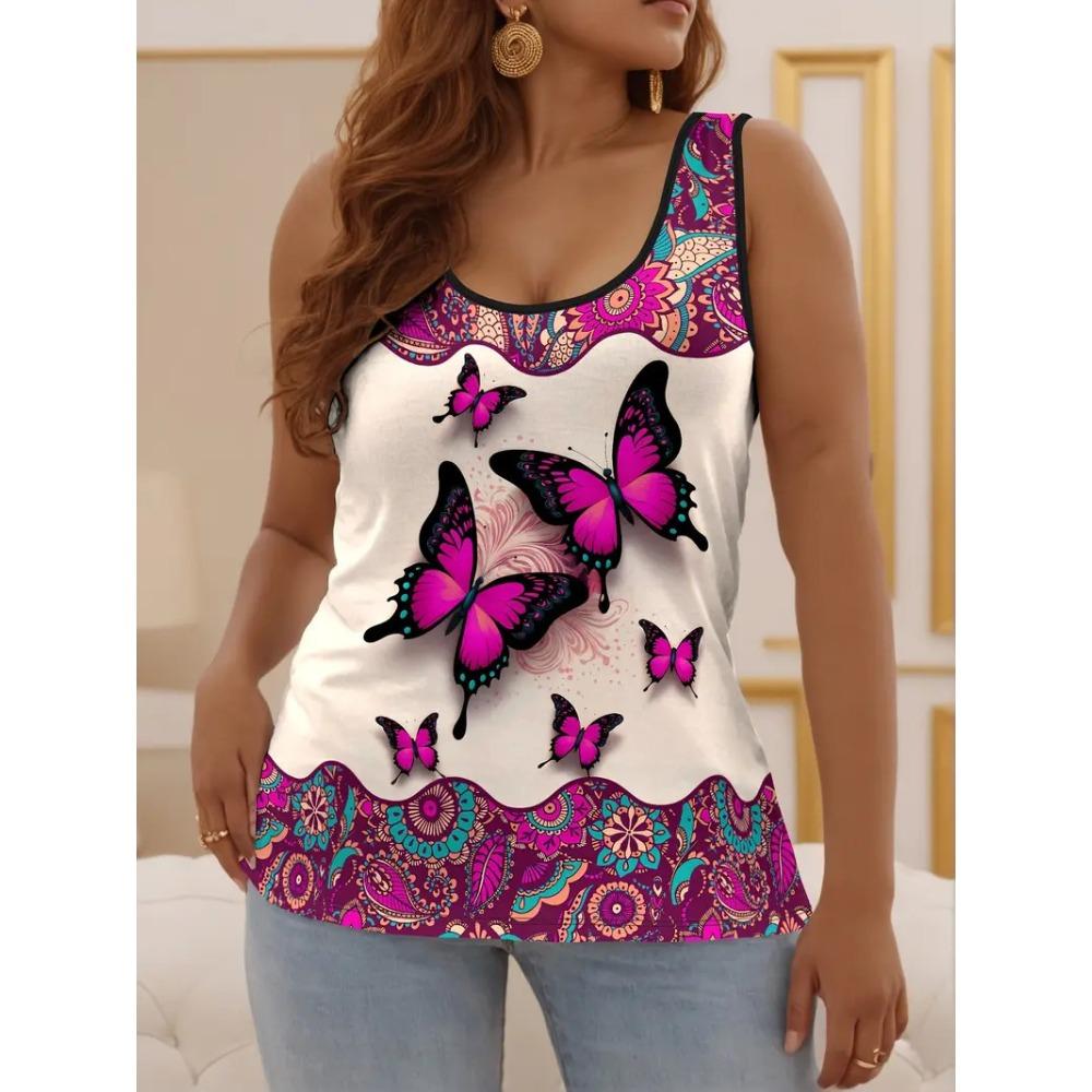 Summer New Casual Versatile Fashion Colorful Animal Patterns Large Size Vest Comfortable Women's Loose Breathable Sleeveless Vest