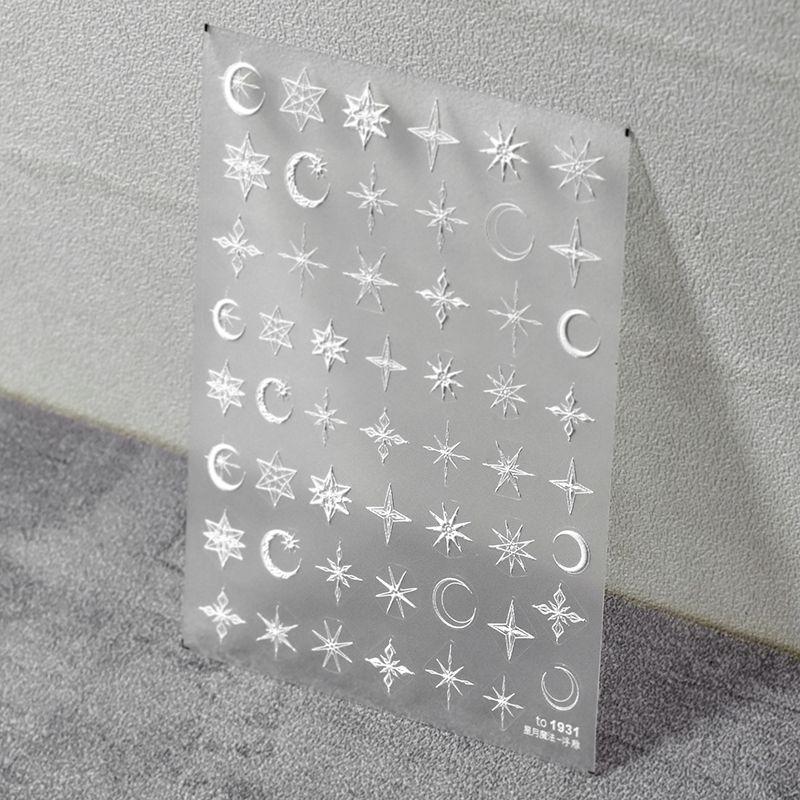 

Black and White Star Moon Magic Tomoni Adhesive Nail Sticker