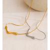 Yhpup Minimalist Stainless Steel Pendant Necklace 18K Gold PVD Plated Metal Individualistic Fashion Collar Jewelry Waterproof