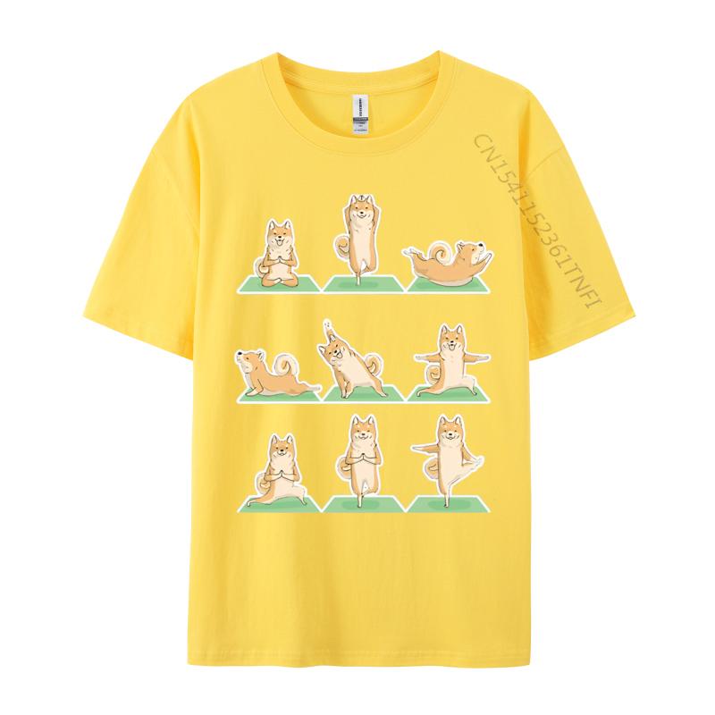 Akita Inu Chien Pose de Yoga Zen Mignon T-shirt Coton Hauts Jeunesse T-shirts Europe T-shirts Populaires Marque T-shirt