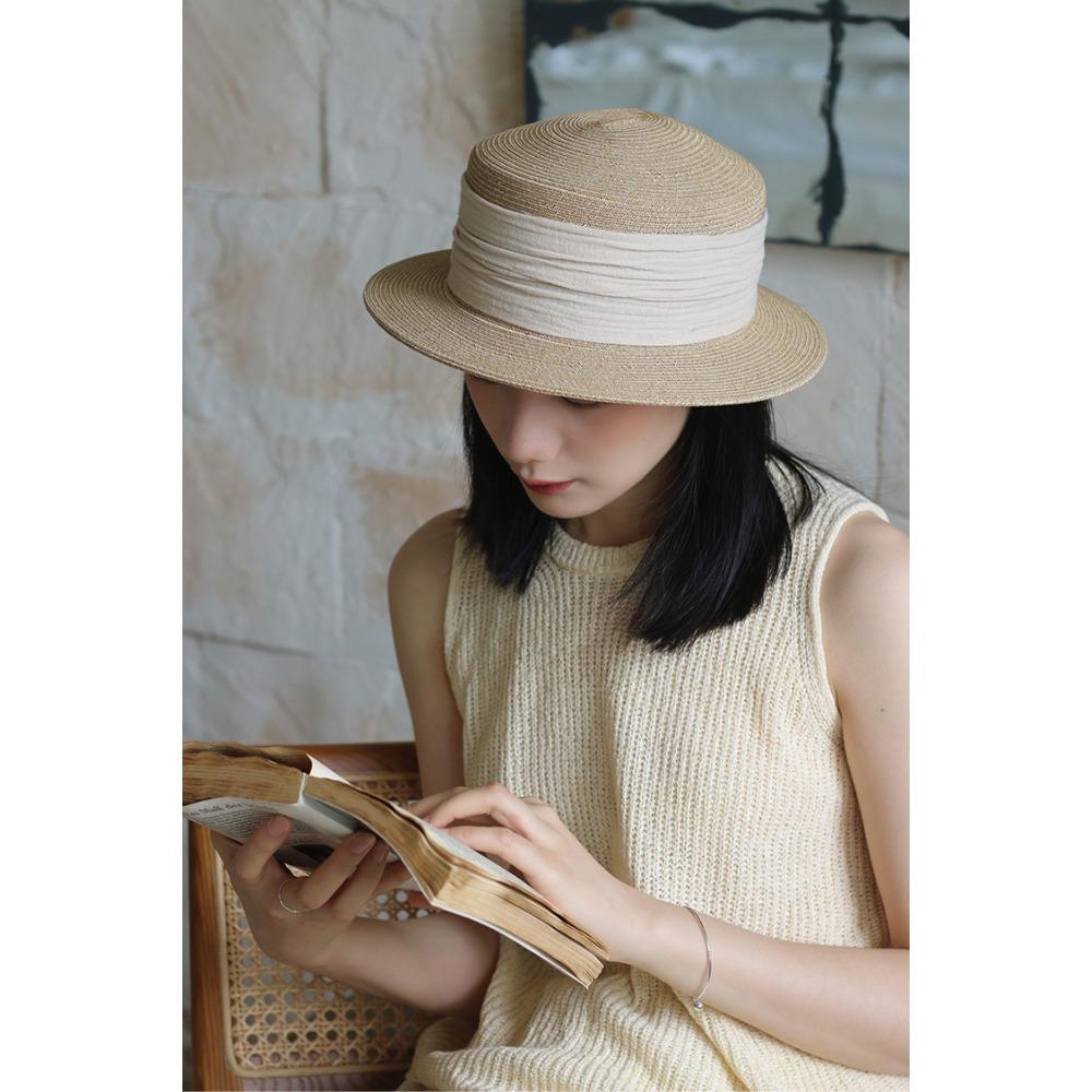 Casual Flat Top Formal Hat Sweet Beach Hat Fashion Art Straw Hat Women