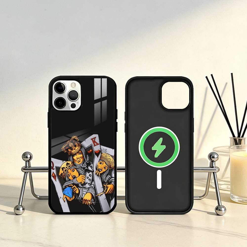 

Queen of Hearts Playing Card Phone Case For iPhone17,16,15,14,13,12,11 Plus,Pro Max Magnetic For Magsafe Wireless Charging iPhone14PROMAX