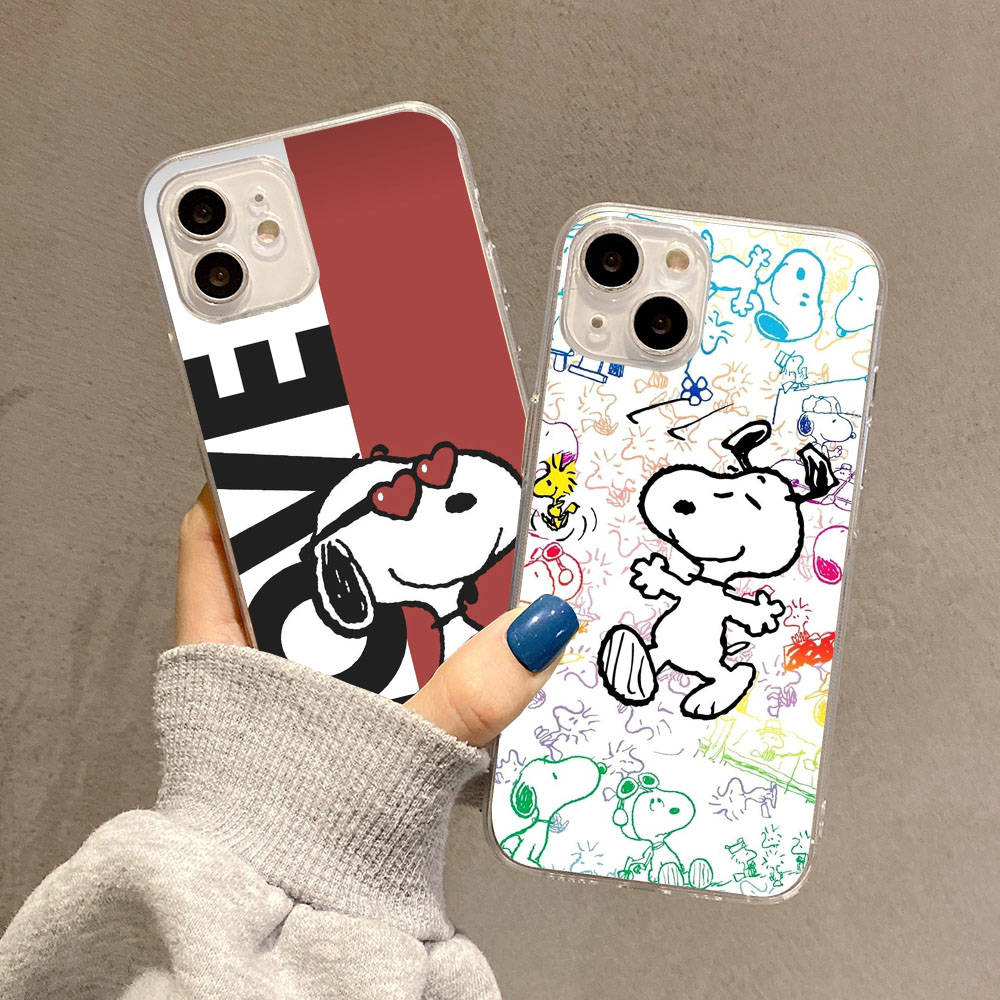 Case for Samsung A04 A14 A23 A34 A54 M23 M33 M52 M53 Realme 10 9 C30S C35 C55 VIVO Y02S Y21 Y51 X80 Pro Transparent Cover NI38 Funny Snoopy