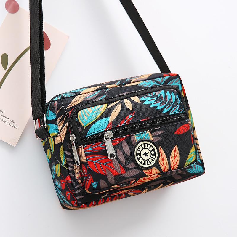Wholesale New Flower Cloth Bag Oblique Span Bag Middle-aged and Elderly Bag Stall Night Market Oxford Cloth Shoulder Bag Women's Bag Canvas Bag