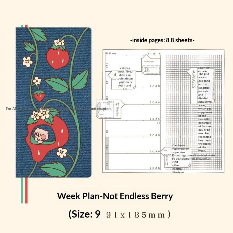 Kinbor Artist Illustrated Weekly Planner Mini Self-Date Organizer Notebook Daily Plan Journal for Work/Travel/Study Kawaii Gifts