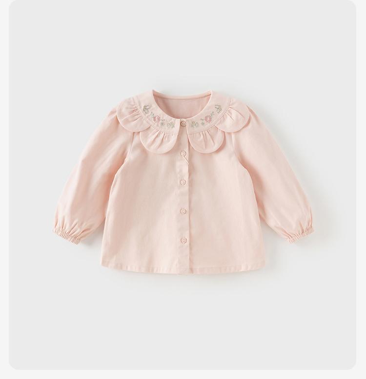 David Bella Girls' Pure Cotton Shirt Autumn Clothes Baby Shirt Children's Stylish Top