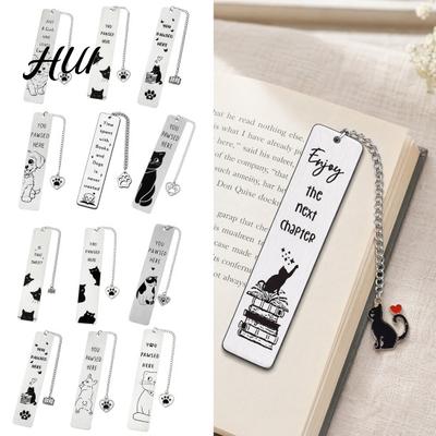 Funny Quote Bookmark Cute Cat Bookmark, Metal Page Marker with Creative Durable Quotes, Stainless Steel for Readers, Lover Gift Cartoon