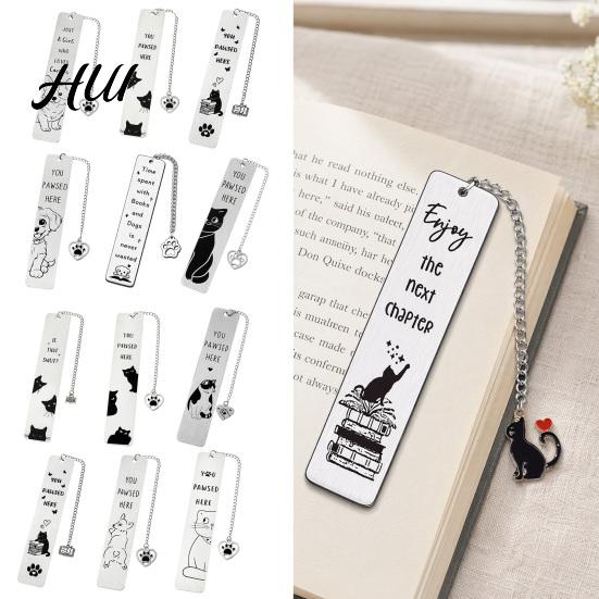 Funny Quote Bookmark Cute Cat Bookmark, Metal Page Marker with Creative Durable Quotes, Stainless Steel for Readers, Lover Gift Cartoon
