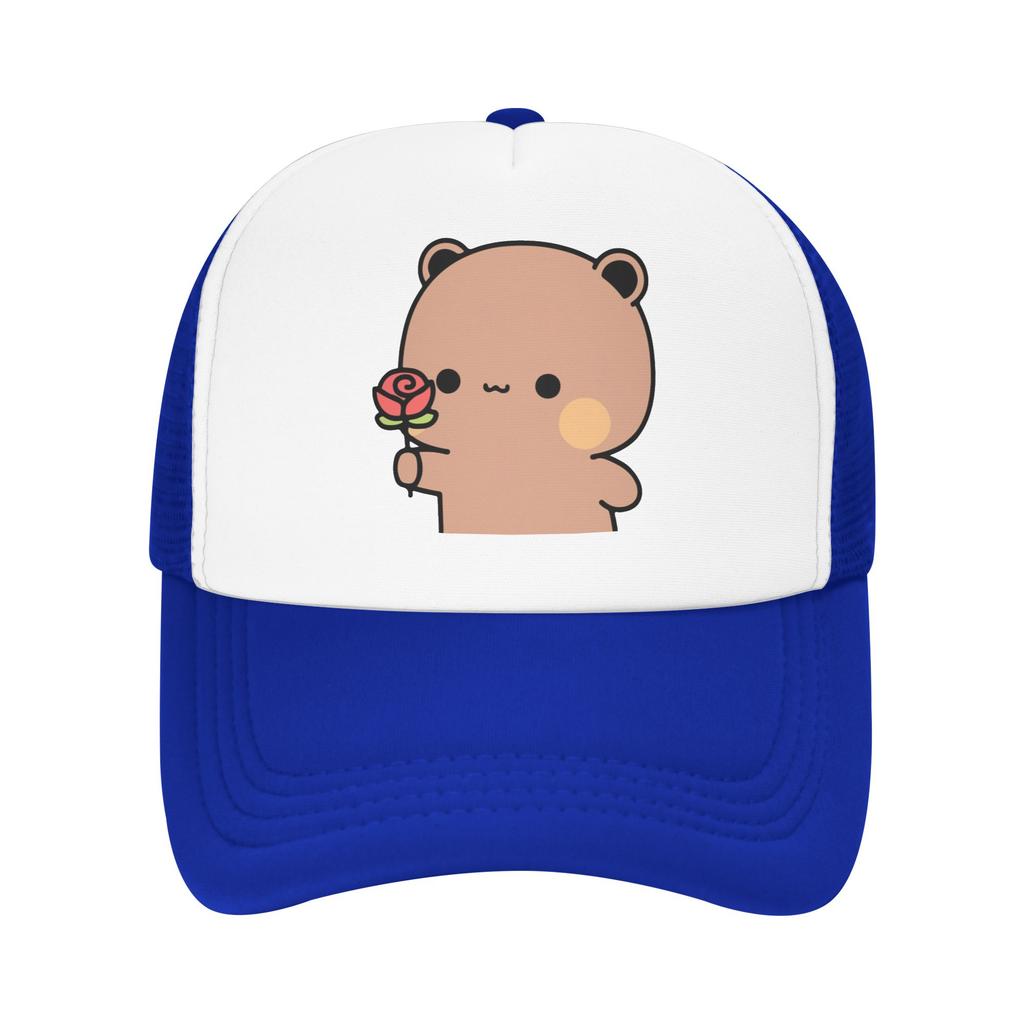 Panda And Brownie Bear Couple Active Trucker Hats Unisex Women Bubu and Dudu Dad Hat Sun Caps Dad Hat Breathable Mesh Baseball Cap