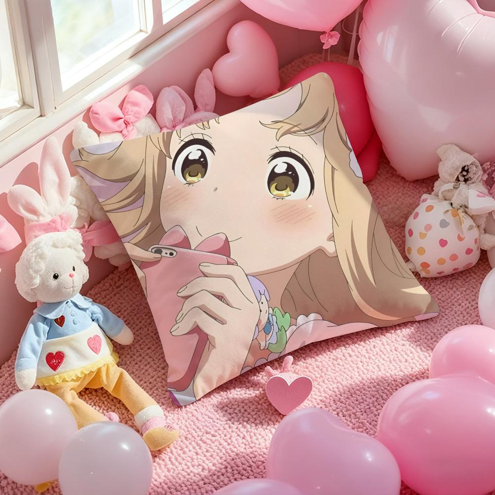 Asagao to Kase-san Cushion Cover Pattern Printed Pillowcase for Living Room Sofa Cushion Cover & Bedroom Decor