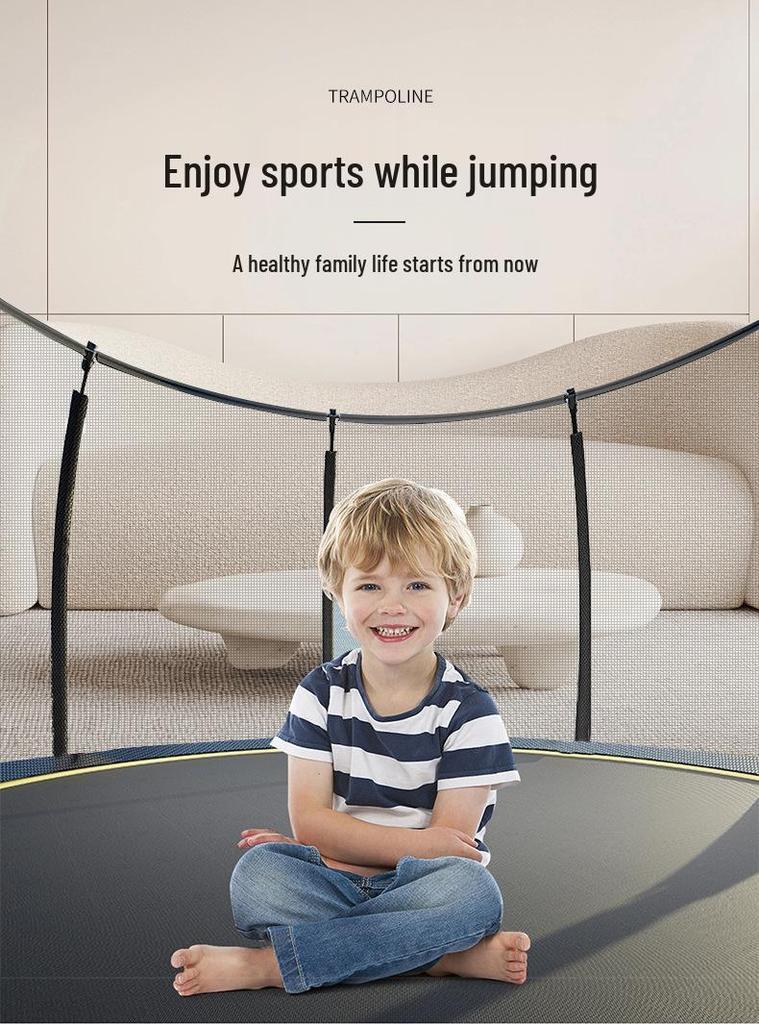 Indoor/Outdoor Kids Fitness Trampoline - Large Round Bouncing Bed for Home and Commercial Use