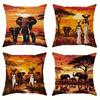 Funda de almohada decorativa de elefante africano, funda de almohada material de poliéster ultrasuave sala de estar sofá respaldo decoración funda de almohada para coche