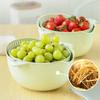 Drain Baskets Tula Double Layer Draining Basket Rotating Washing Basket Vegetable Fruit Draining Kitchen Strainer