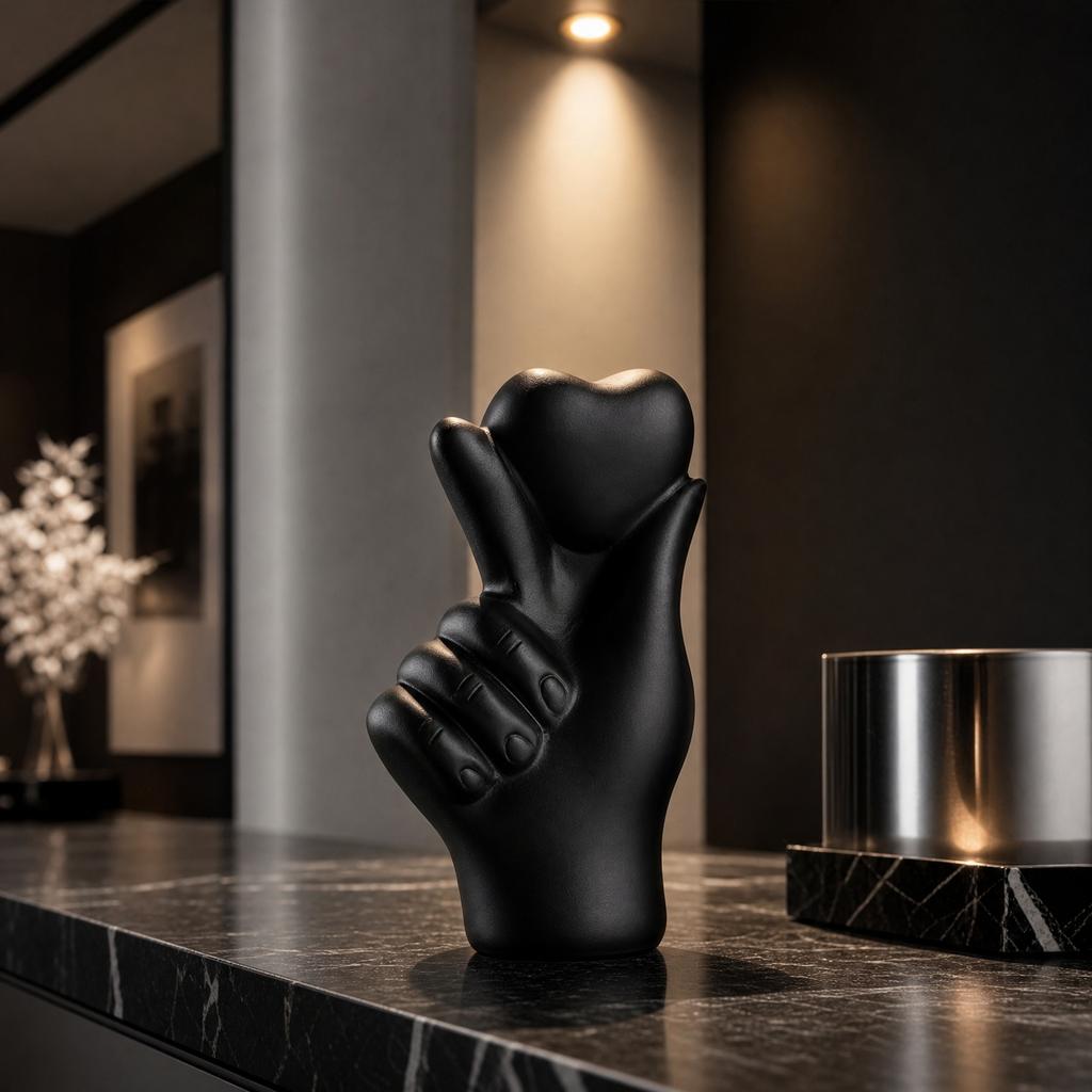 Hand- Herz Dekorative Skulptur für Heimtischdekoration, Modernes Schreibtischornament