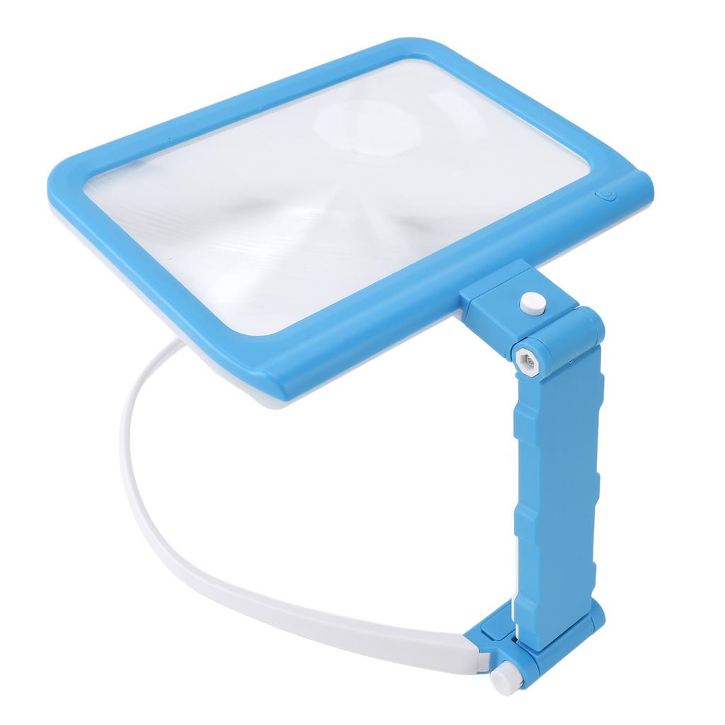 Neck Hanging Magnifying Glass Detachable 5X Magnification Hands Librate Magnifying Glass with 48 LED Chips for Senior