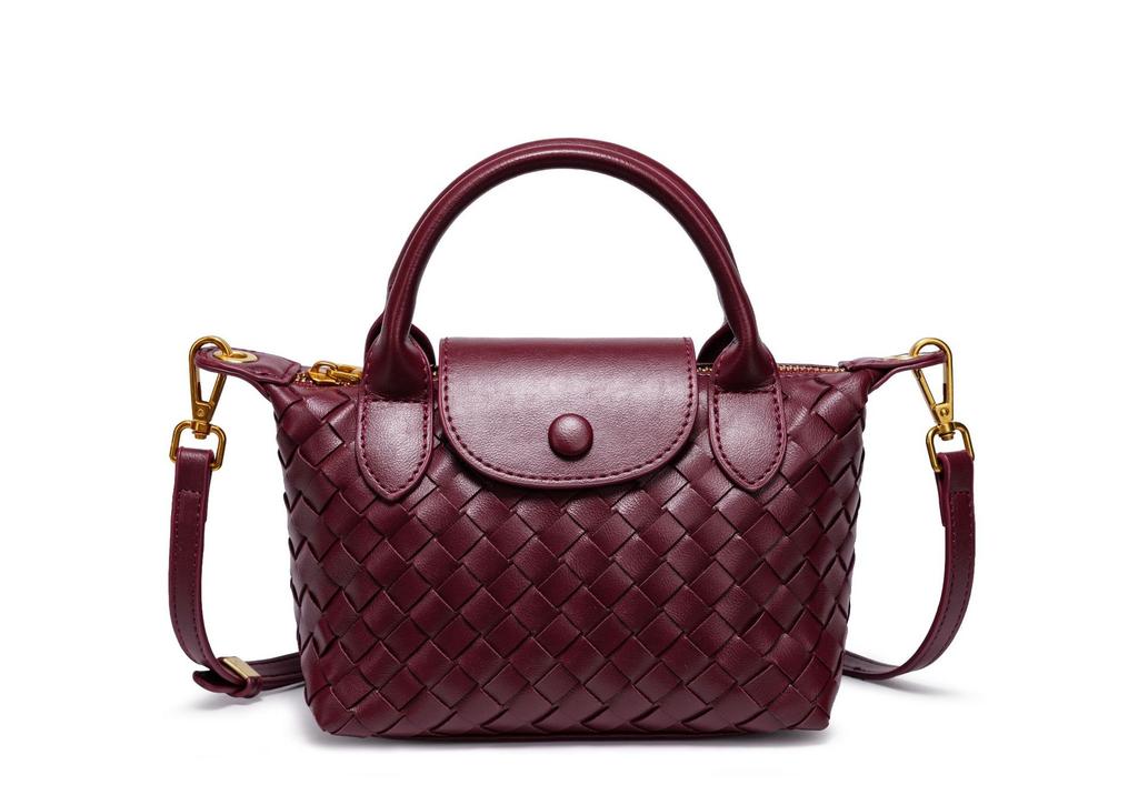 Woven handbag women's fashion small square bag high-end shoulder messenger bag trendy versatile dumpling bag