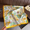 Women S Elegant Printed Simulated Silk Square Scarf For Summer Sun Protection