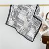 Retro high-end black and white cashew flower silk cotton square scarf, scarf decorative belt, silk scarf with shirt temperament scarf