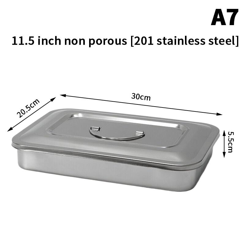 Dentalinstrumente-Tablett aus Edelstahl mit Deckel Chirurgische Medizinische Sterilisationsbox Desinfektionsbehälter für Dentalgeräte