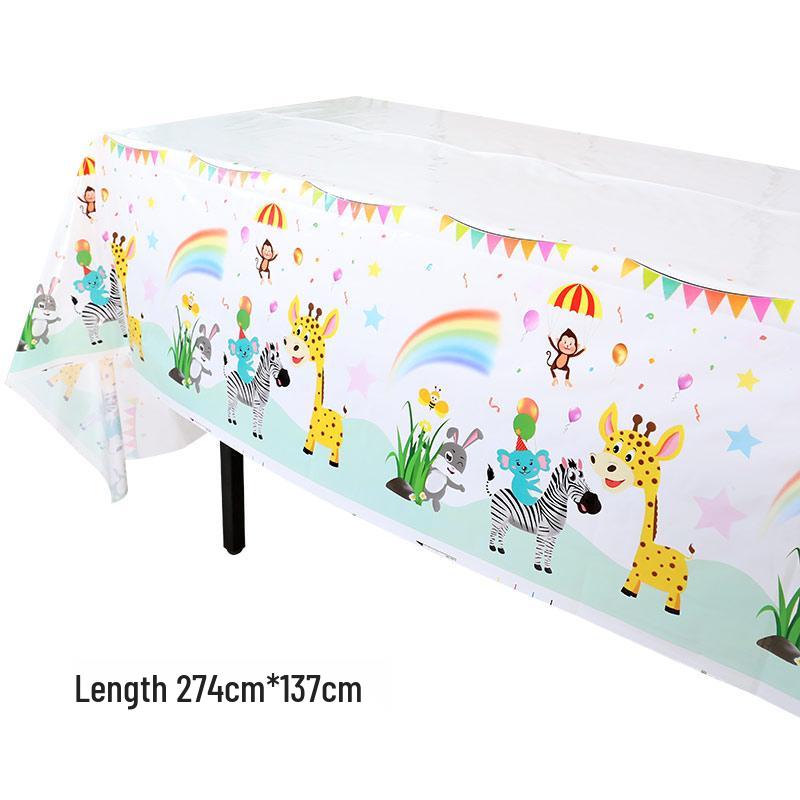 Kids' Party Disposable Tableware: Birthday Tablecloth, Cake Plates, and Dessert Table Decor
