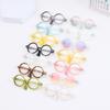 Candy Color Round Frame Plush Doll Miniature Doll Glasses Clear Lens Eyeglasses Toys Eyewear