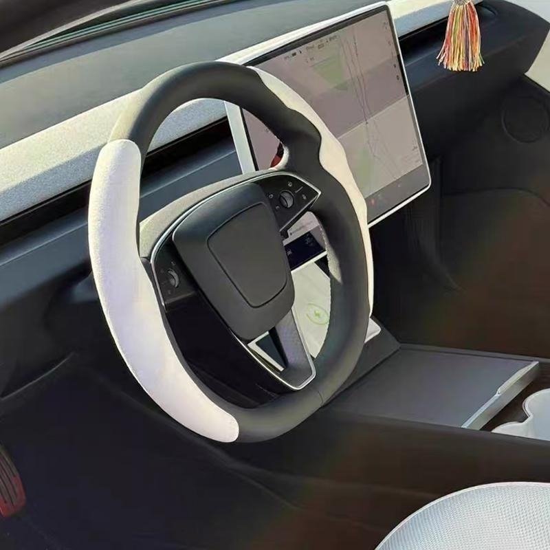 For Tesla Model 3/Y Highland Juniper Steering Wheel Cover Suede Sport Steering Wheel Cover All Season Universal Car Accessories