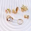 Set of 6 Alloy Rings for Women Adjustable Open Design Various Shapes and Textures Fashion Jewelry Accessories