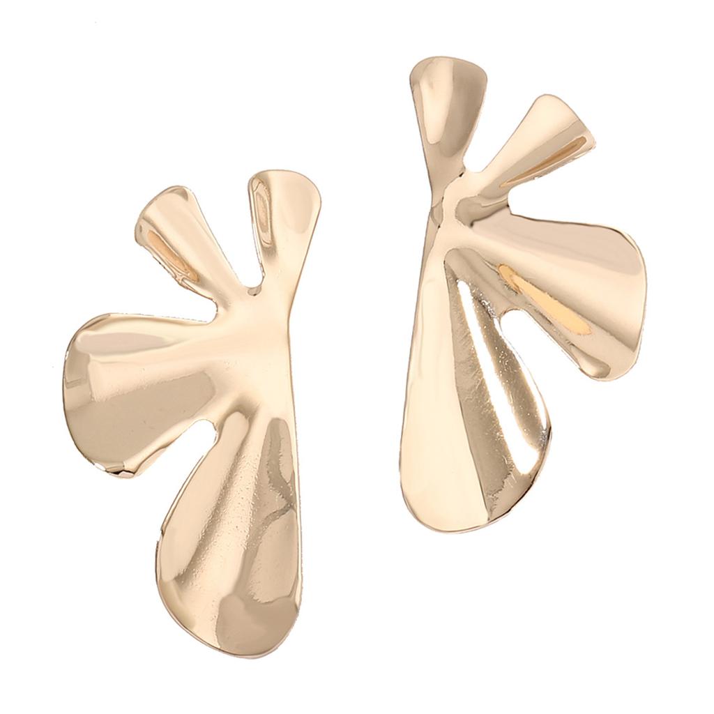New Fashionable, Irregular, High-end and Personalized Petal-shaped Alloy Earrings, Light Luxury Earrings for Women