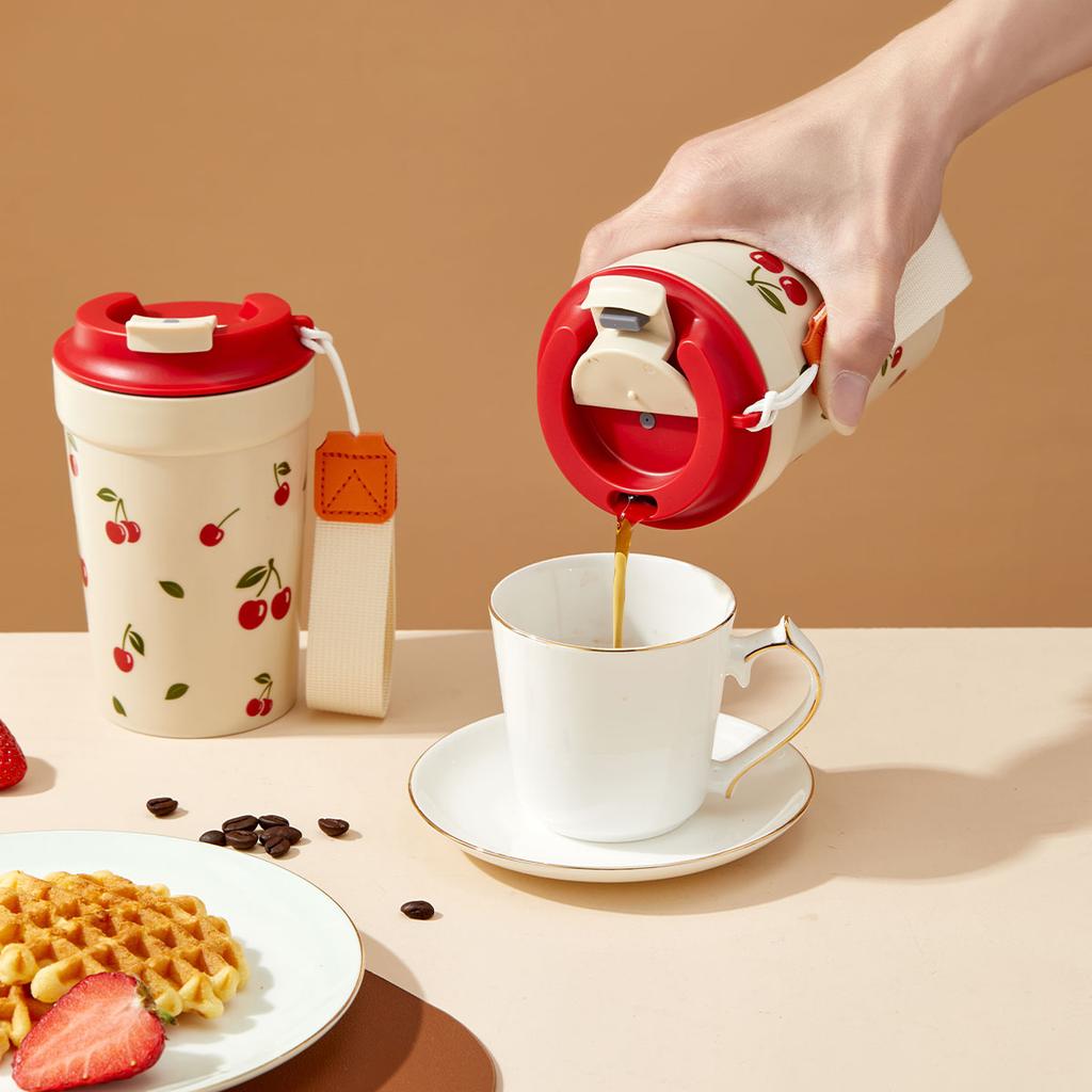 Portable Plastic Coffee Cup Mug With Lid Heat-Resistant Sealed Water Cup Portable Drinking Cup For Students Adult