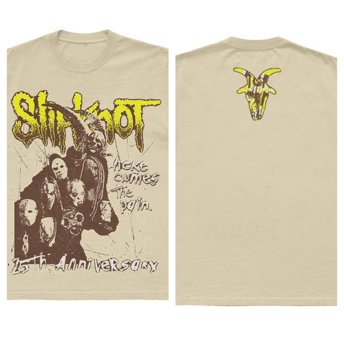 Slipknot 25th Anniversary  Here Comes The Pain  Vintage Sleeveless T-Shirt | Nu-Metal Rock Band Streetwear Tee 4XL