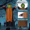 Scary Pumpkin Skeleton with Sound Effect Light up LED Eye Voice Activated Skeleton Hanging Decoration For Inside Outdoor