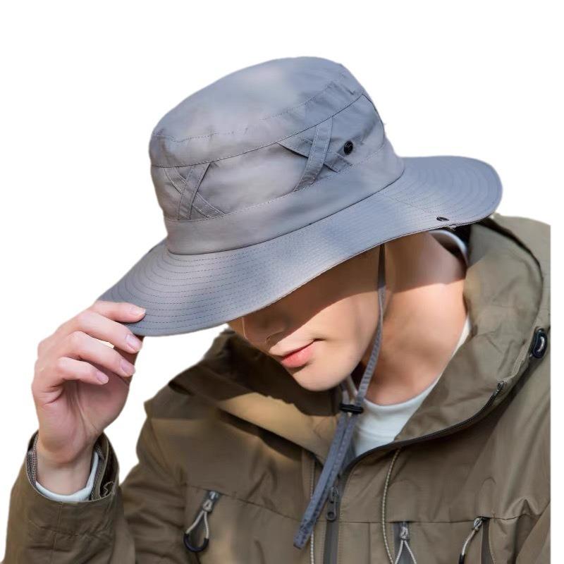 Outdoor Sun Protection Hat Men'S Summer Fishing Sun Hat Big Brim Breathable Cool Hat Hiking Bucket Hat