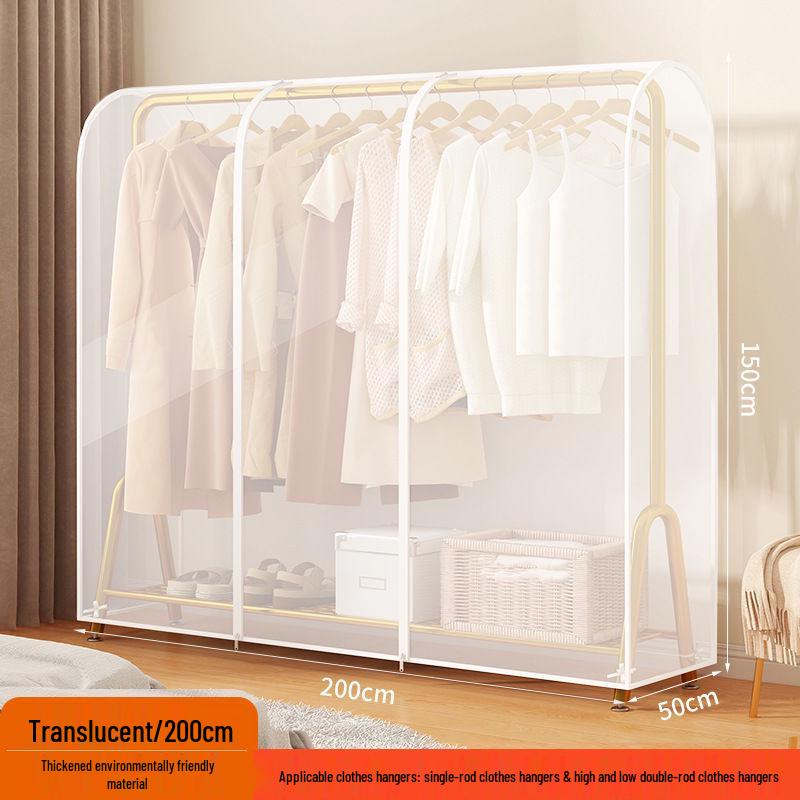 Floor-Standing Transparent Dustproof Coat Rack Cover - Waterproof & Fully Enclosed