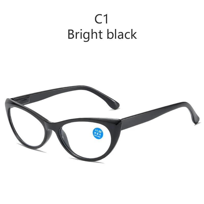 Anti-Blue Light Blocking Reading Glasses Women Retro Vintage Cat Eye Fashion Lightweight Eyeglasses Frame Presbyopia Eyewear
