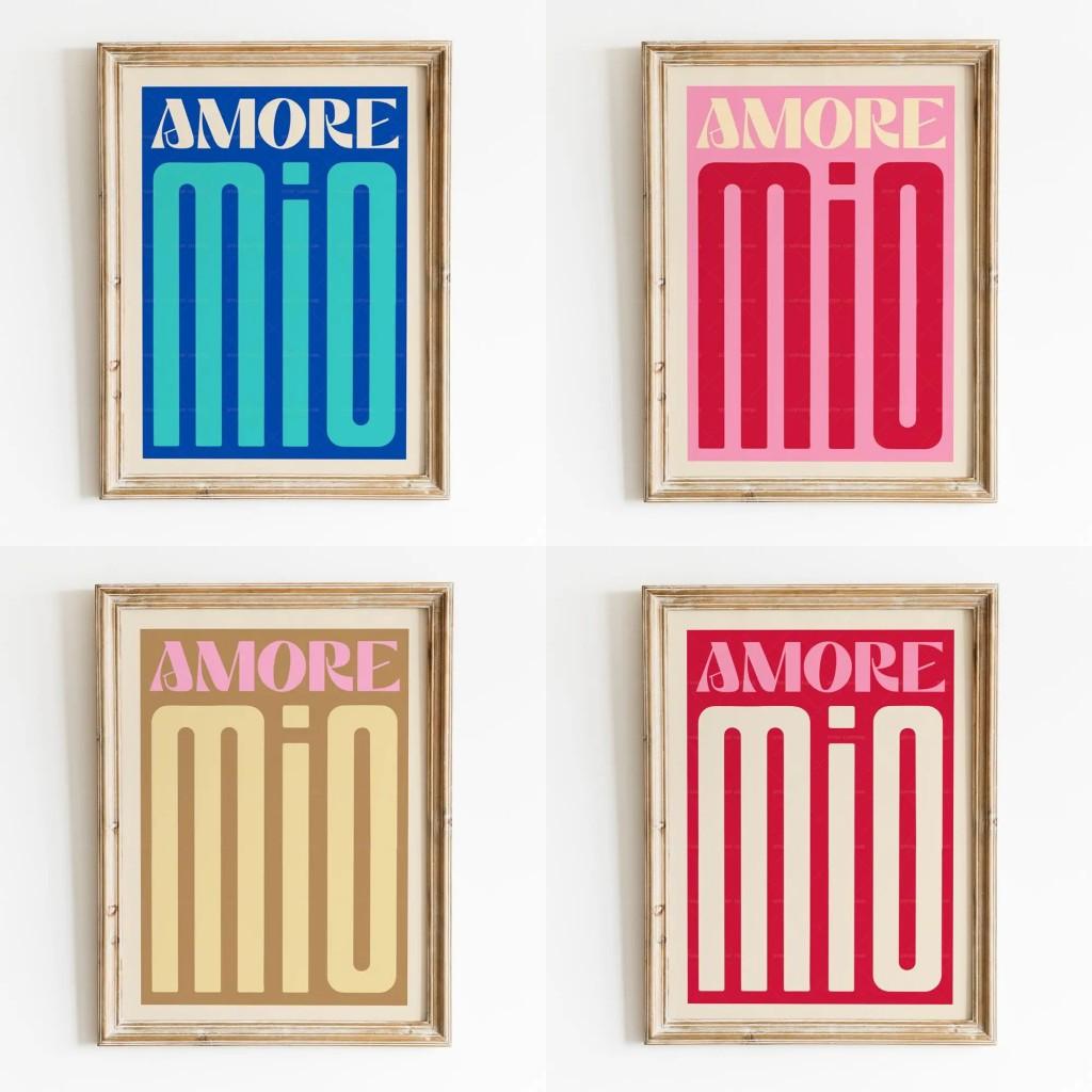 Poster Moderno con Stampa Colorata Amore Mio Arte da Parete Pittura su Tela Amore Per Soggiorno Decorazione Casa Idea Regalo San Valentino