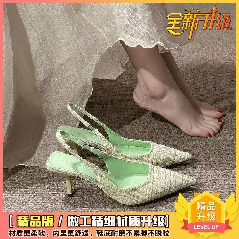 

Size 35-43, large size women s shoes Internet celebrity design sense high heels female middle heel fairy sandals 41 bag head French shoes 666